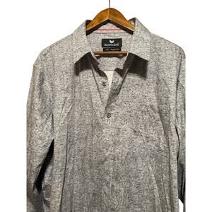 Buttercloth Shirt Mens 2XL Black & White Patterned Button Up‎ Stretch Casual